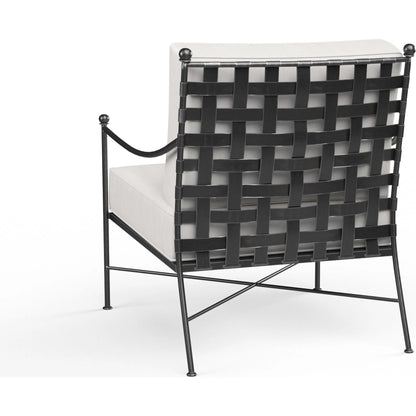 Provence Outdoor Club Chair by Sunset West in pewter. Made from wrought iron in a modern style.