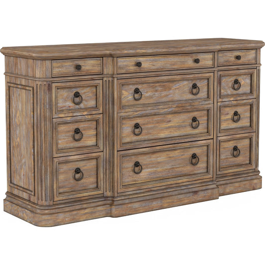 Architrave Dresser by A.R.T. Furniture in almond. Made from pine solids and veneer, metal in a traditional style.