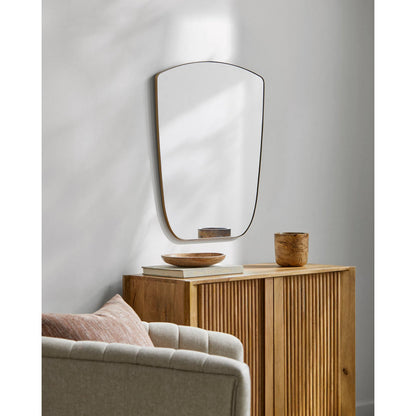 Ajanta Mirror - 525183 by Livabliss in gold. Made from aluminum in a modern style.