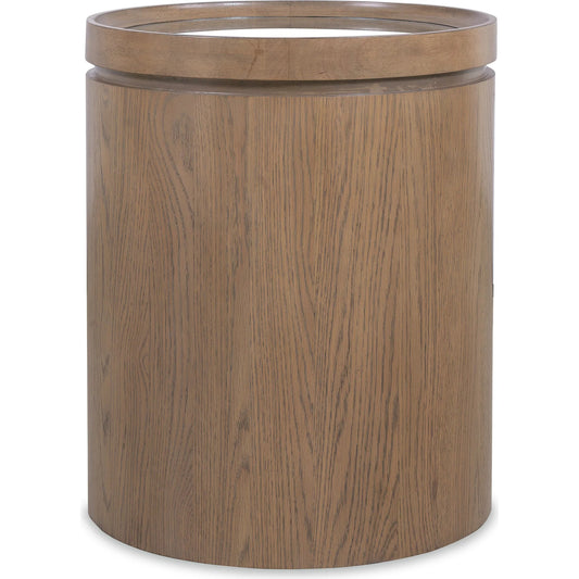 Sonnet Round Side Table by Hooker Furniture in medium wood and wren. Made from unique in a transitional style.