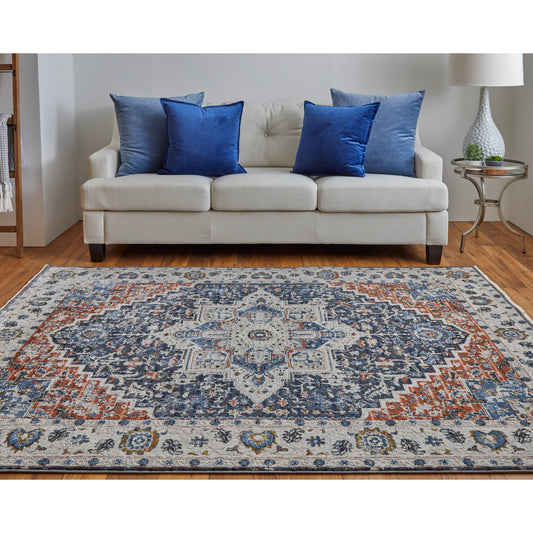 Kaia Transitional Rug - 39HTF by Feizy in ivory, blue, red. Made from 73% polypropylene, 15% viscose, 12% polyester in a unique style.