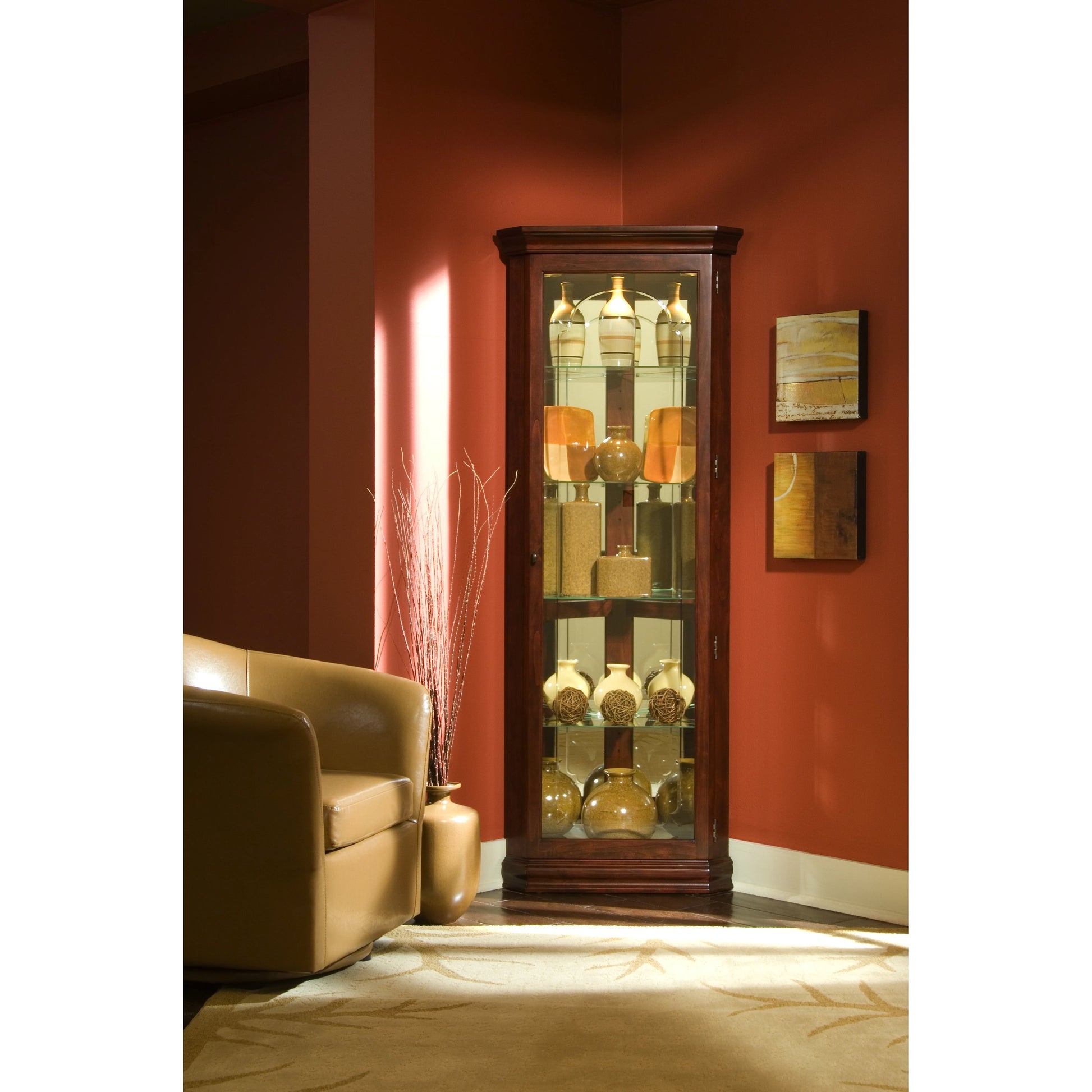 Corner Curio by Pulaski Furniture. Made from unique in a traditional style.