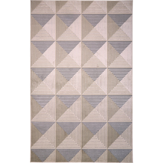 Micah Geometric Rug - 3044F by Feizy in ivory, gray, ivory. Made from polyester, polypropylene in a unique style.