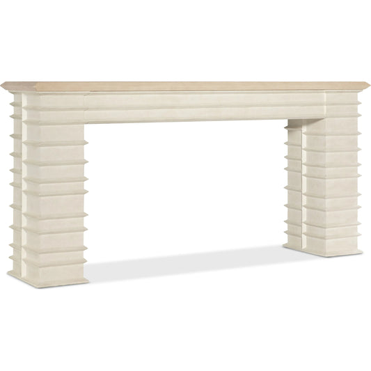 Commerce and Market Melrose Console Table by Hooker Furniture in white plaster. Made from wood, resin in a unique style.