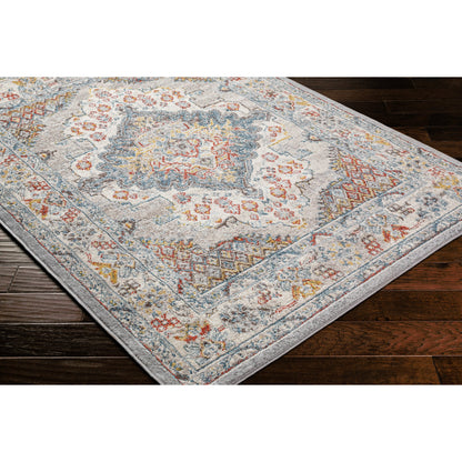 Ankara Rug by Livabliss in gray, taupe, ice blue, dark blue, cream, rust. Made from polypropylene in a unique style.