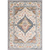 Gray, Taupe, Ice Blue, Dark Blue, Cream, Rust / 2' x 3'