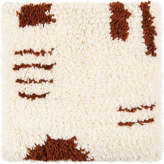 Aksel Pillow - 481410 by Surya in off-white, pearl, dark brown, beige. Made from front: 80% wool, 20% cotton, back: 100% cotton in a modern style.