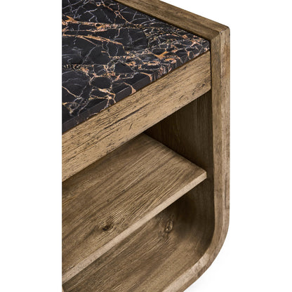 Stone Ridge Narrow Nightstand by Jonathan Charles in tully light acacia. Made from acacia veneer in a modern style.