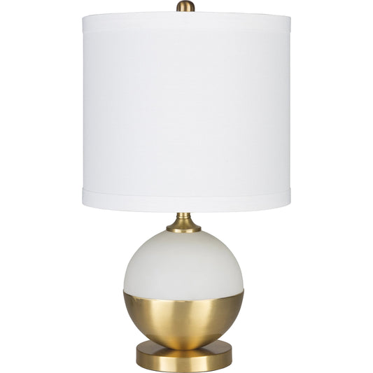 Askew - 21508 by Surya in metallic brass, white and brushed. Made from linen, polyester, glass, metal in a modern style.