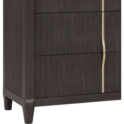 West End Loft 6-Drawer Chest by Pulaski Furniture in tuxedo. Made from rubberwood in a modern style.