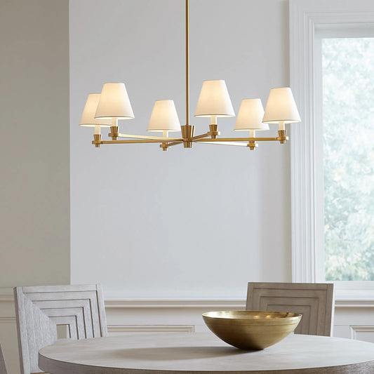 Paisley Large Chandelier by Visual Comfort & Co. in burnished brass. Made from steel in a unique style.