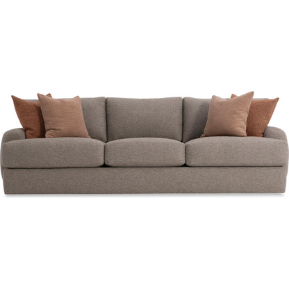 Cameron Fabric Sofa by Bernhardt in brown. Made from fabric, polyfoam core, virgin polyester fibers, waterfowl feathers, waterfowl down in a transitional style.