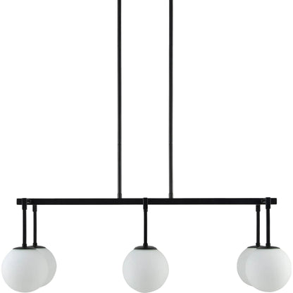 Alegria Chandelier by Livabliss in fixture: black; shade: white; cord: black and electroplated, painted. Made from iron, glass in a modern style.