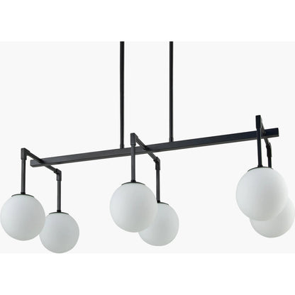 Alegria Chandelier by Livabliss in fixture: black; shade: white; cord: black and electroplated, painted. Made from iron, glass in a modern style.