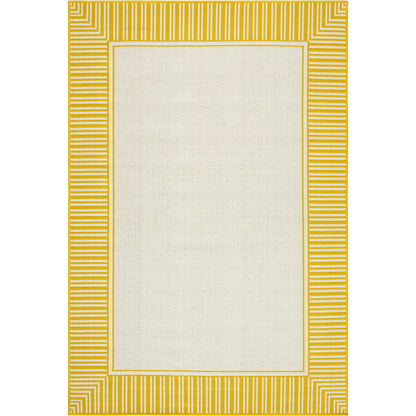 Alfresco Rug - 35682 by Livabliss in sunflower yellow, ivory. Made from face: 100% olefin in a unique s