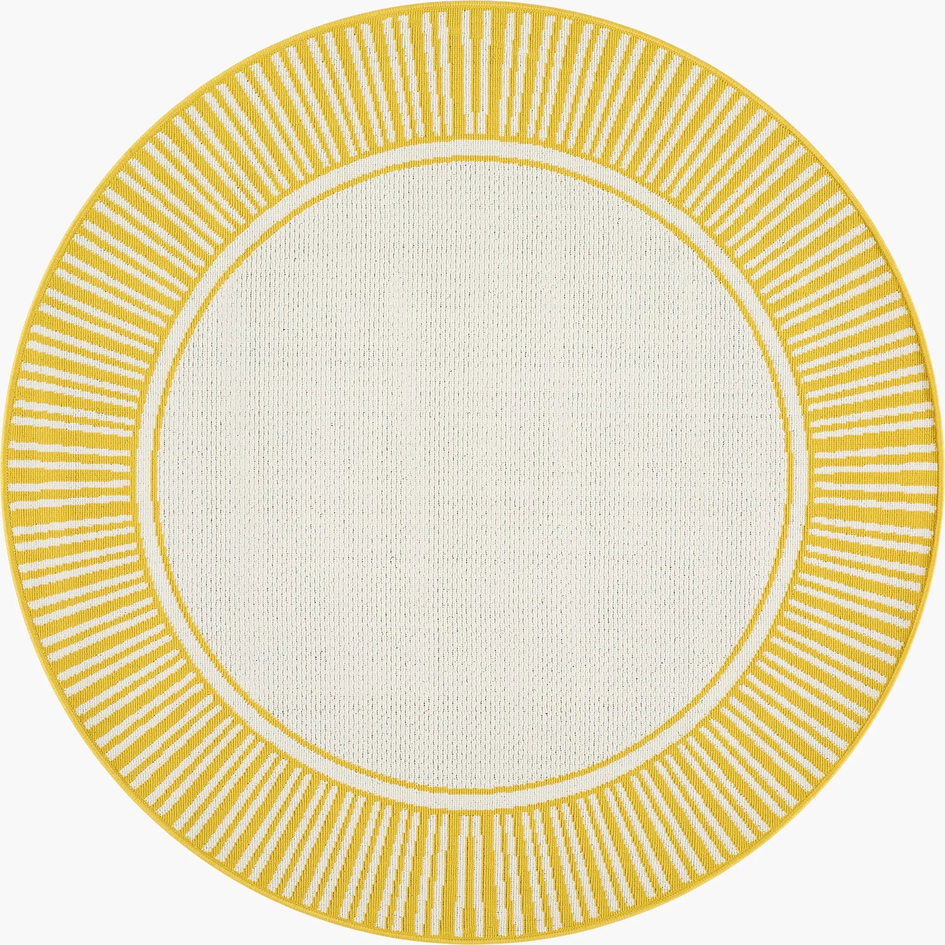 Alfresco ALF-9694 Indoor/Outdoor Rug by Livabliss in sunflower yellow, ivory. Made from face: 100% olefin in a unique style.