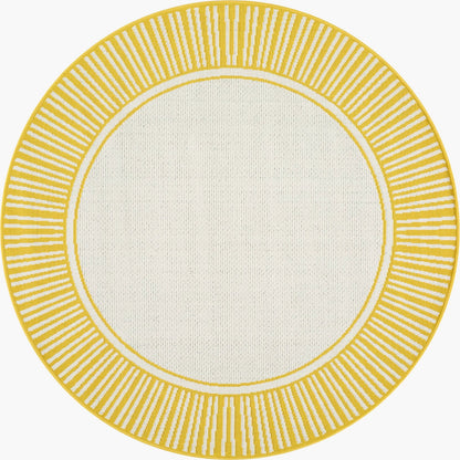 Alfresco ALF-9694 Indoor/Outdoor Rug by Livabliss in sunflower yellow, ivory. Made from face: 100% olefin in a unique style.