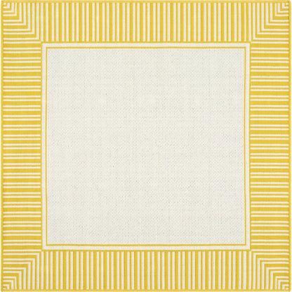 Alfresco ALF-9694 Indoor/Outdoor Rug by Livabliss in sunflower yellow, ivory. Made from face: 100% olefin in a unique style.