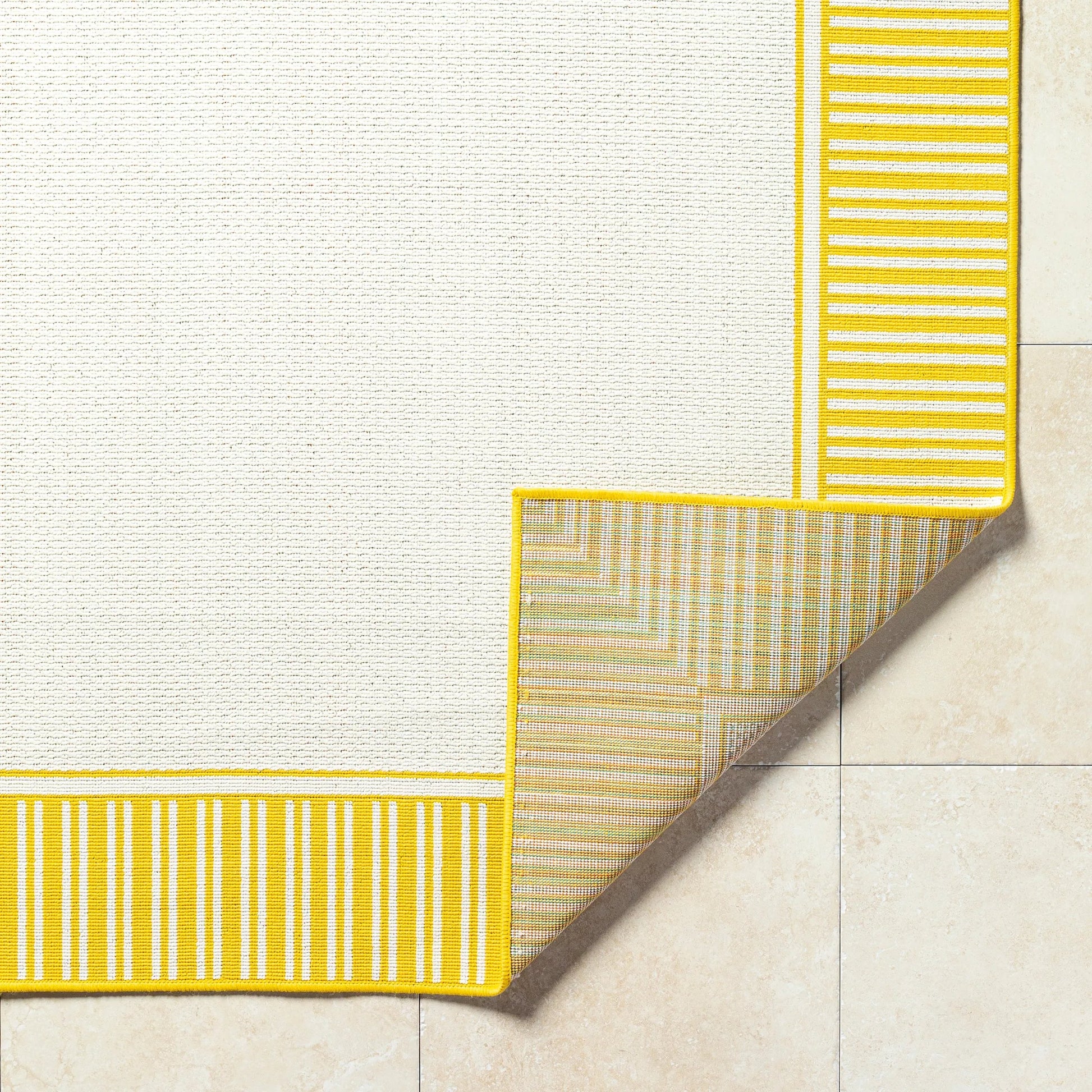 Alfresco Rug - 35682 by Livabliss in pearl, saffron, beige, tan. Made from face: 100% 