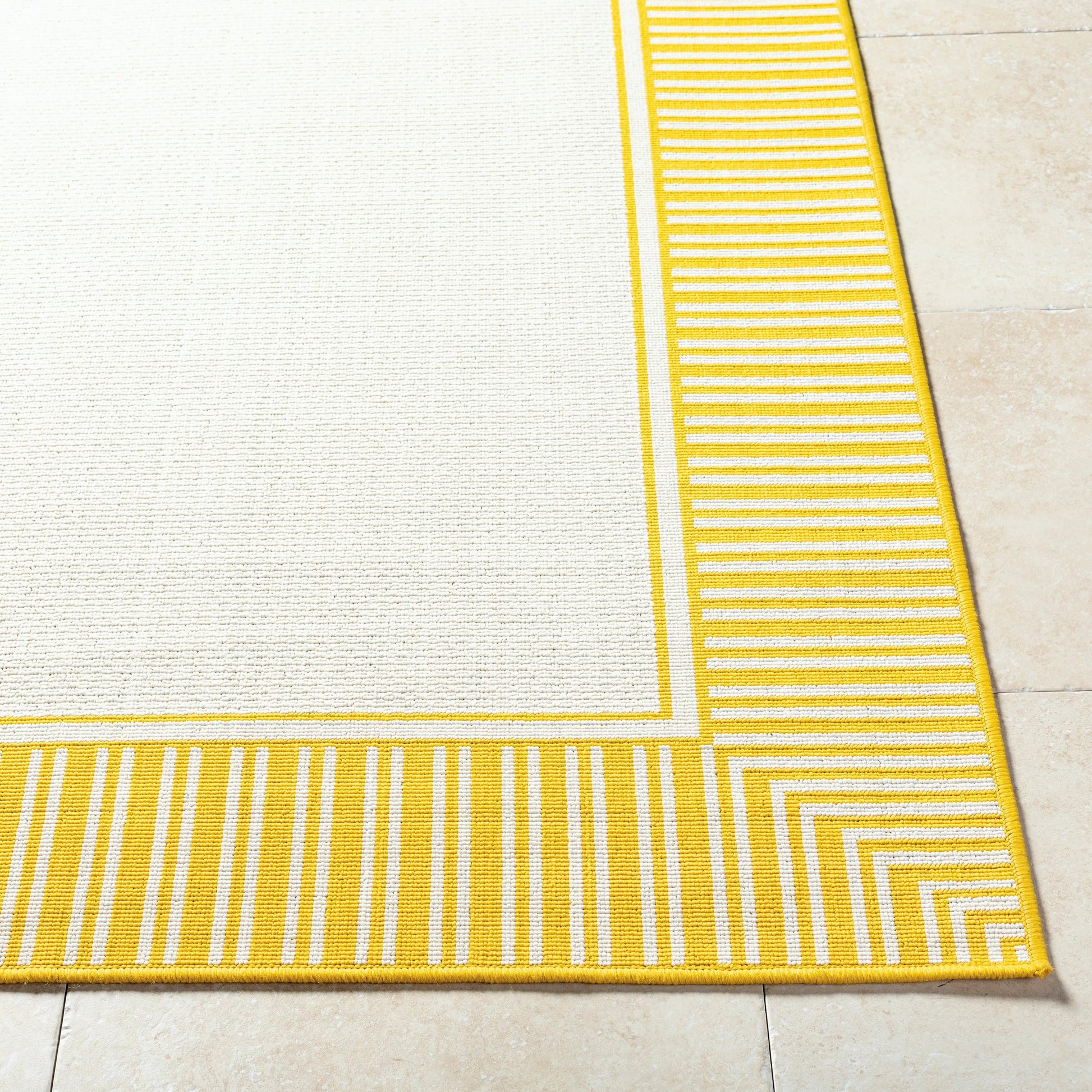 Alfresco Rug - 35682 by Livabliss in pearl, saffron, beige, tan. Made from face: 100% 