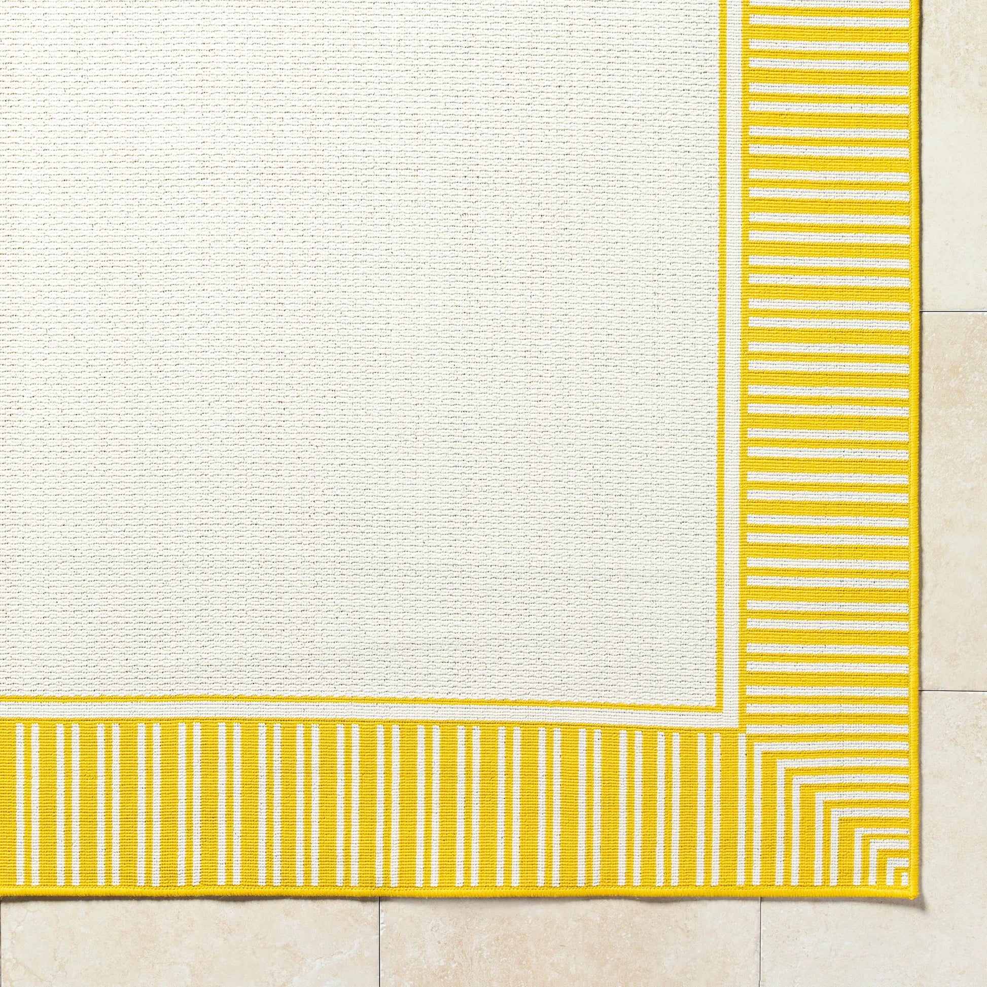 Alfresco Rug - 35682 by Livabliss in pearl, saffron, beige, tan. Made from face: 100% 