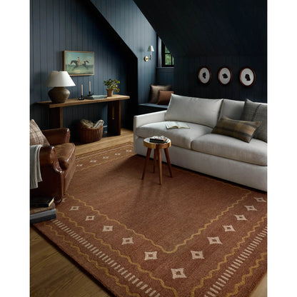 Alfie ALF-03 Rug by Chris Loves Julia x Loloi in clay, spice. Made from 100% wool in a unique style.