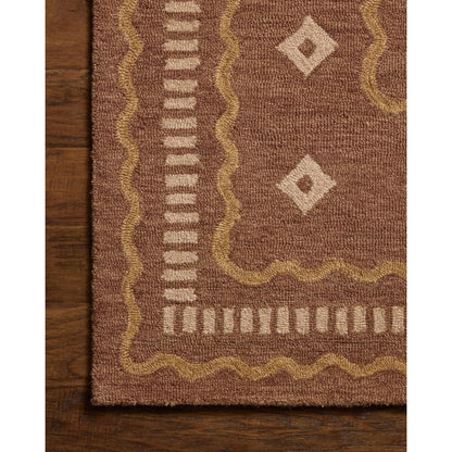 Alfie ALF-03 Rug by Chris Loves Julia x Loloi in clay, spice. Made from 100% wool in a unique style.