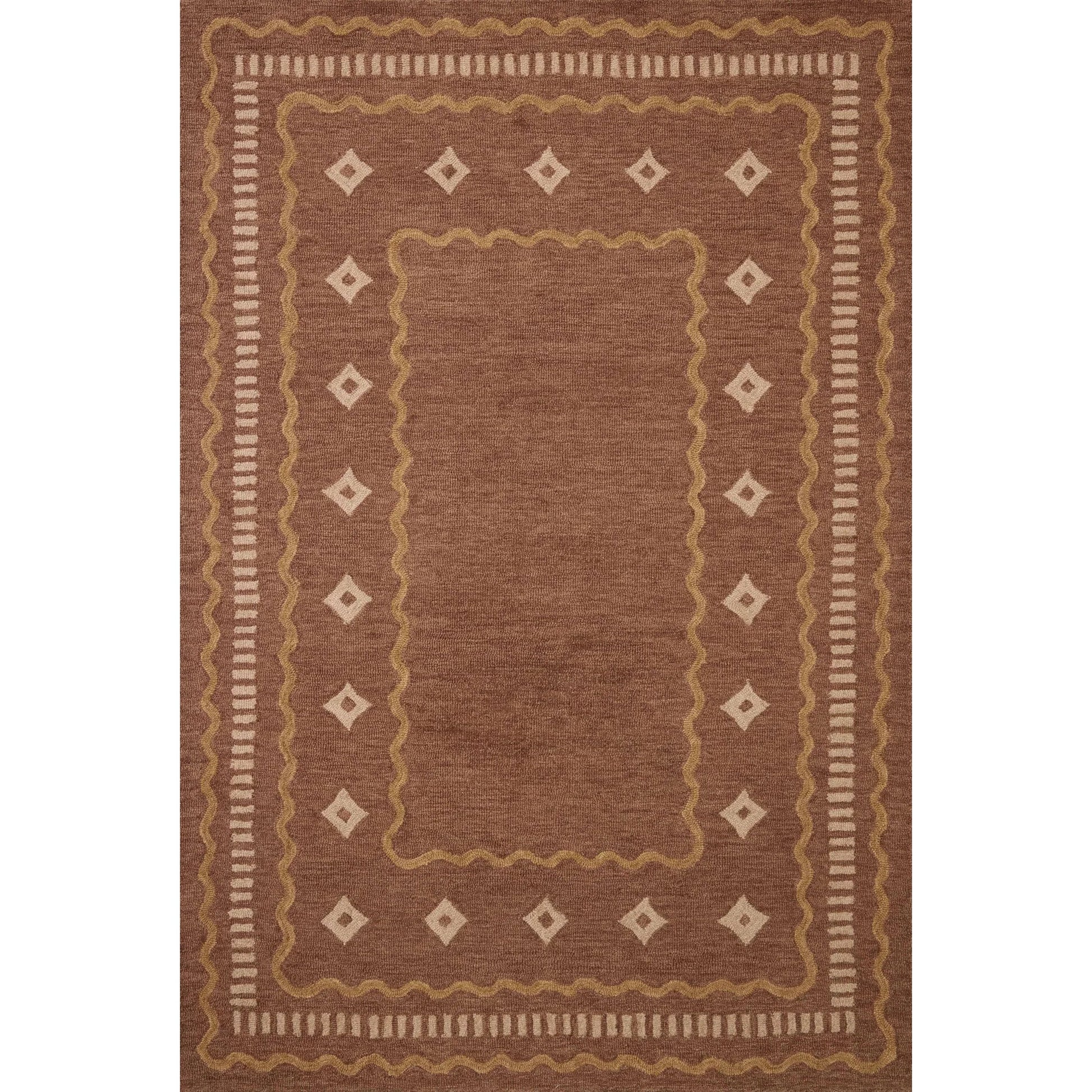Alfie ALF-03 Rug by Chris Loves Julia x Loloi in clay, spice. Made from 100% wool in a unique style.
