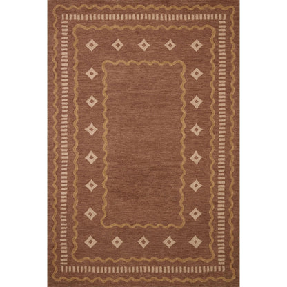 Alfie ALF-03 Rug by Chris Loves Julia x Loloi in clay, spice. Made from 100% wool in a unique style.