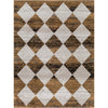 Charcoal, Mustard, Tan, Ivory, Light Beige / 5'3" x 7'