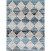 Blue, Tan, Ivory, Light Beige, Charcoal / 5'3" x 7'