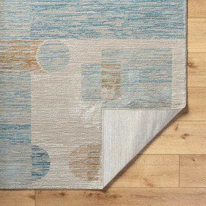 Allegro Rug - 500851 by Livabliss in tan, light beige, blue, ivory, mustard. Made from face: 80% polyester, 20% polypropylene, warp: 100% jute in a unique style.