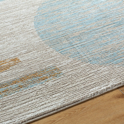 Allegro Rug - 500851 by Livabliss in tan, light beige, blue, ivory, mustard. Made from face: 80% polyester, 20% polypropylene, warp: 100% jute in a unique style.