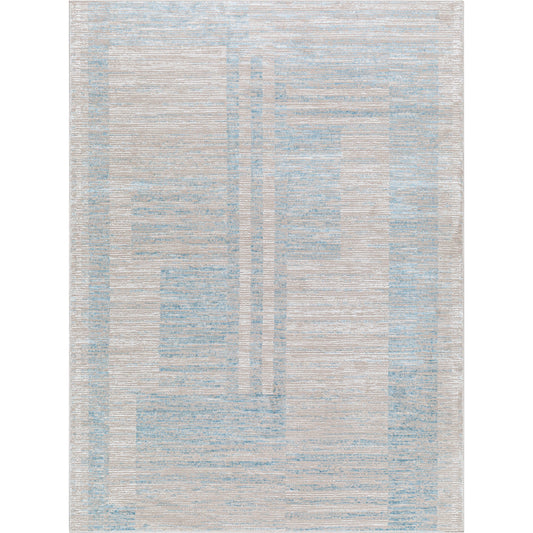 Allegro Rug - 500865 by Livabliss in tan, light beige, blue, ivory. Made from face: 80% polyester, 20% polypropylene, warp: 100% jute in a unique style.