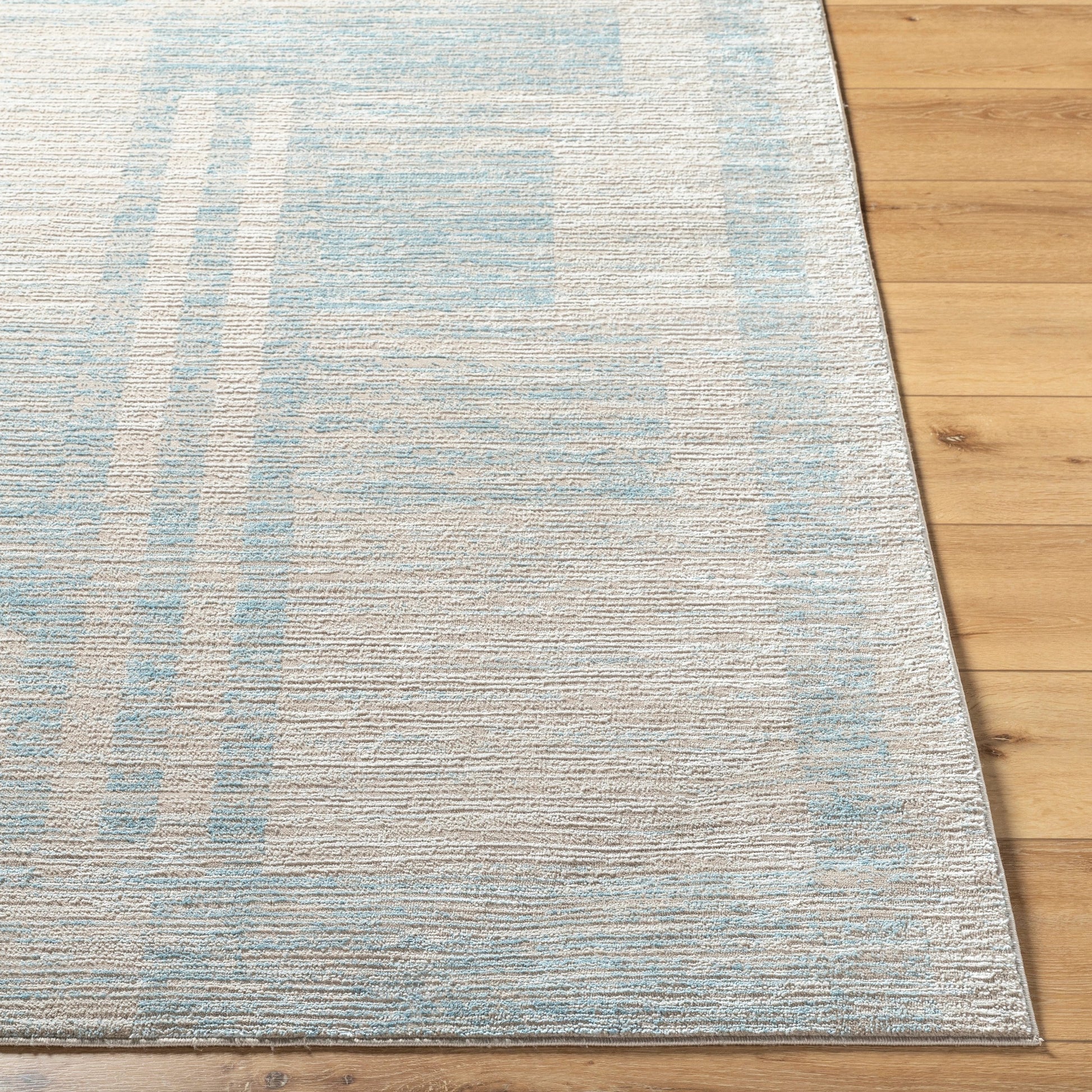 Allegro Rug - 500865 by Livabliss in tan, light beige, blue, ivory. Made from face: 80% polyester, 20% polypropylene, warp: 100% jute in a unique style.