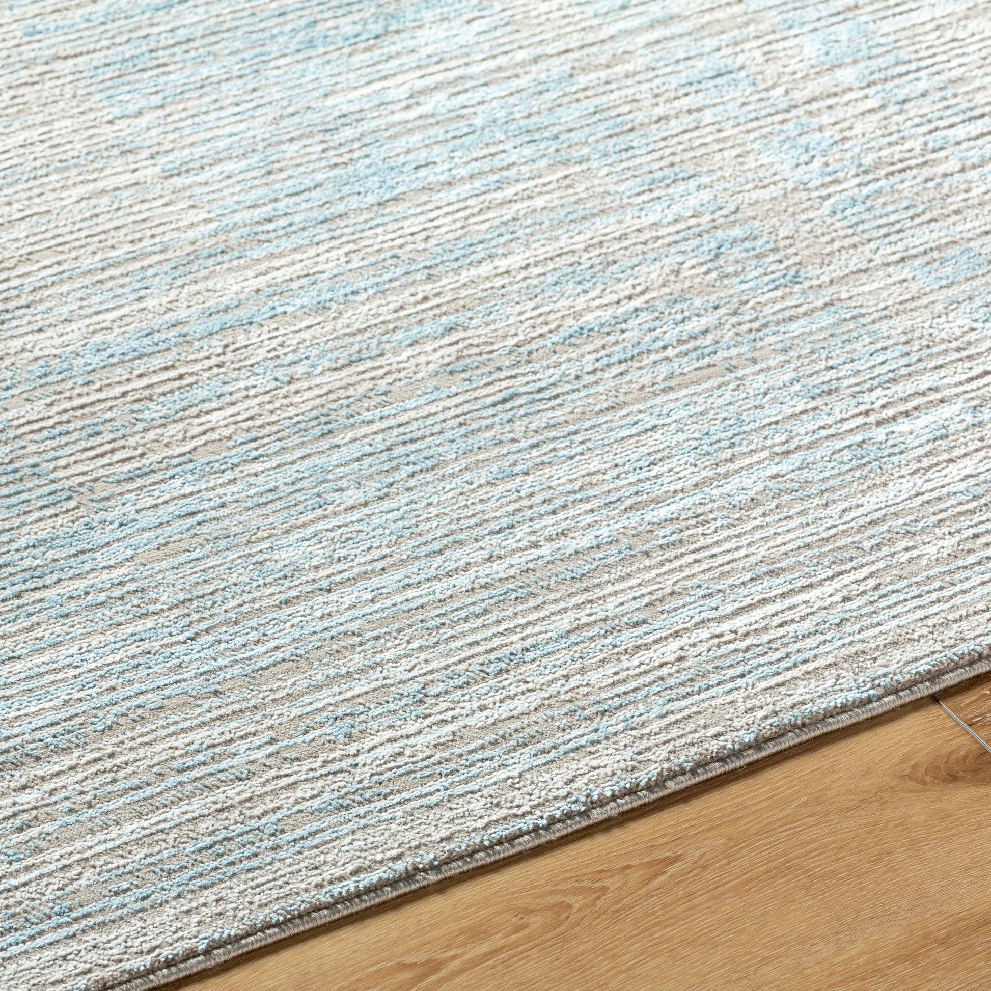 Allegro Rug - 500865 by Livabliss in tan, light beige, blue, ivory. Made from face: 80% polyester, 20% polypropylene, warp: 100% jute in a unique style.
