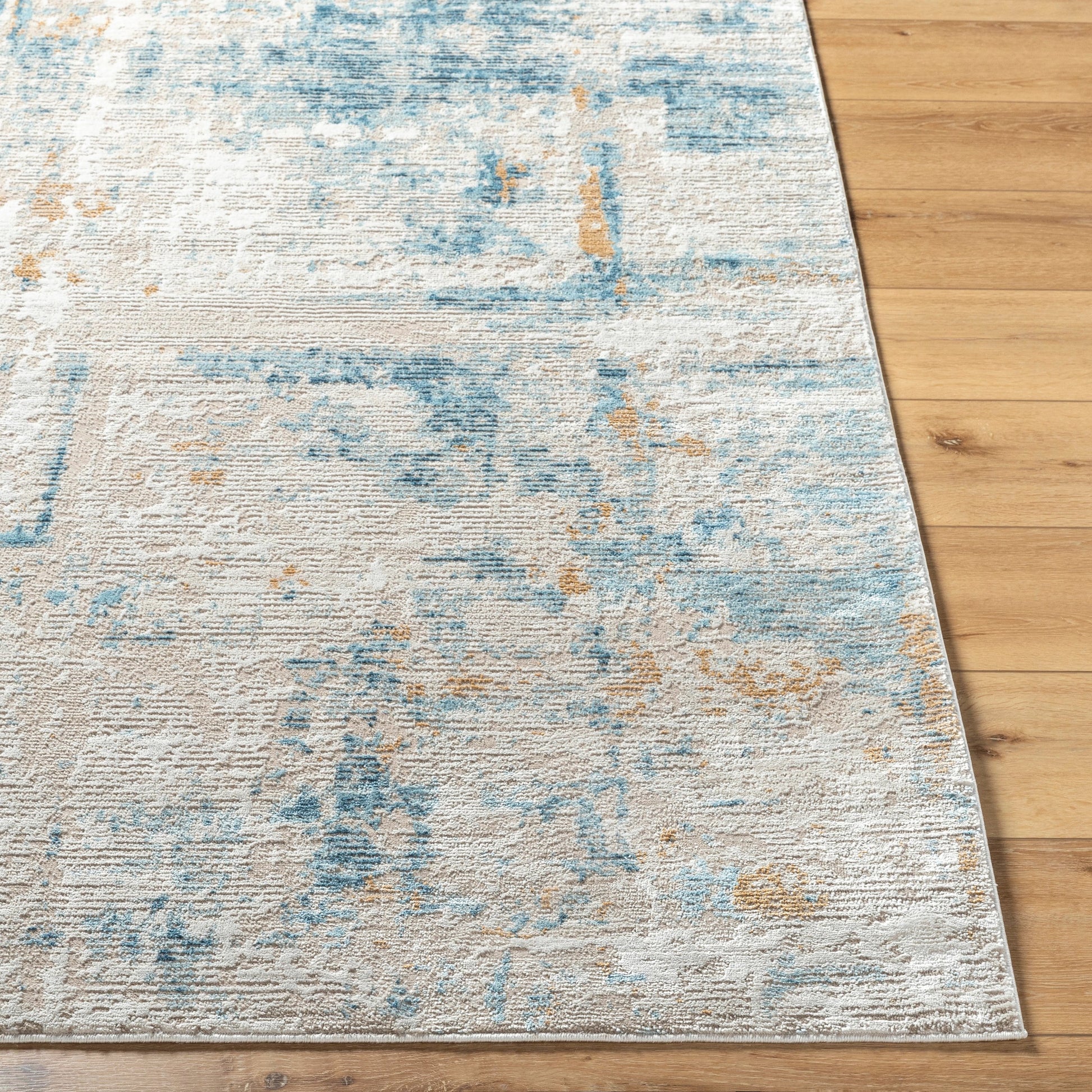 Allegro Rug - 500919 by Livabliss in tan, light beige, ivory, navy, blue. Made from face: 80% polyester, 20% polypropylene, warp: 100% jute in a unique style.