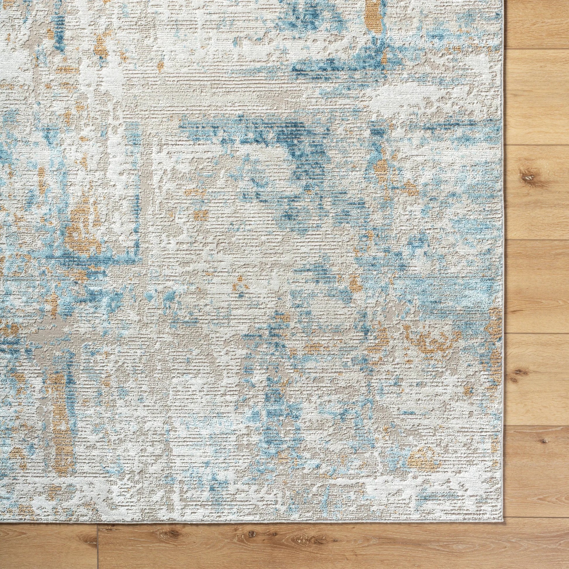Allegro Rug - 500919 by Livabliss in tan, light beige, ivory, navy, blue. Made from face: 80% polyester, 20% polypropylene, warp: 100% jute in a unique style.