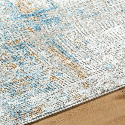 Allegro Rug - 500919 by Livabliss in tan, light beige, ivory, navy, blue. Made from face: 80% polyester, 20% polypropylene, warp: 100% jute in a unique style.