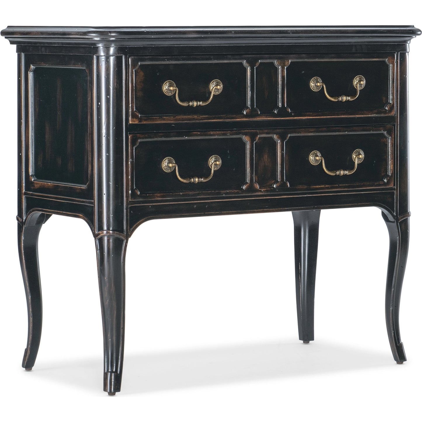 001 SI-2029037 | Primary Silo | Charleston Two-Drawer Nightstand by Hooker Furniture in black cherry. Made from cherry veneers with solid-wood edge top in a transitional style.