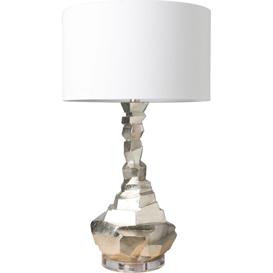 Alexis Lamp - 19765 by Surya in n/a, white and base gilded. Made from linen, polyester, acrylic, resin, 100% metal in a modern style.