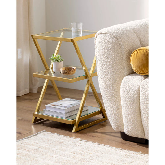 Aliya - 24736 by Livabliss in gold and powder coatedmirrortranslucent. Made from top: glass, base: metal in a modern style.