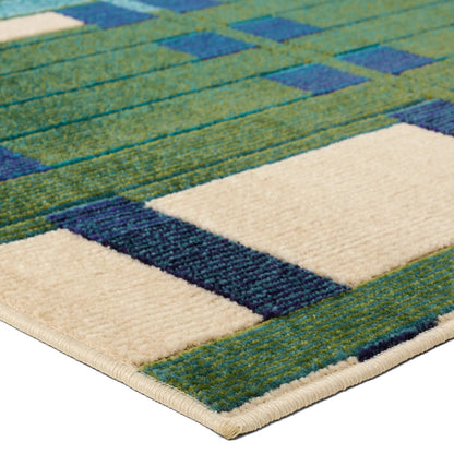 Alina ALI01 Rug by Jaipur Living in blue, green, beige. Made from 100% polypropylene in a unique style.
