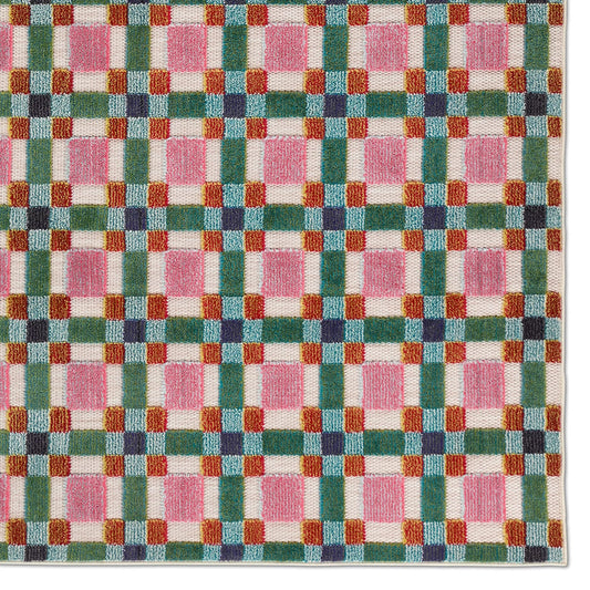 Alina ALI02 Rug by Jaipur Living in pink, green, multicolor. Made from 100% polypropylene in a unique style.
