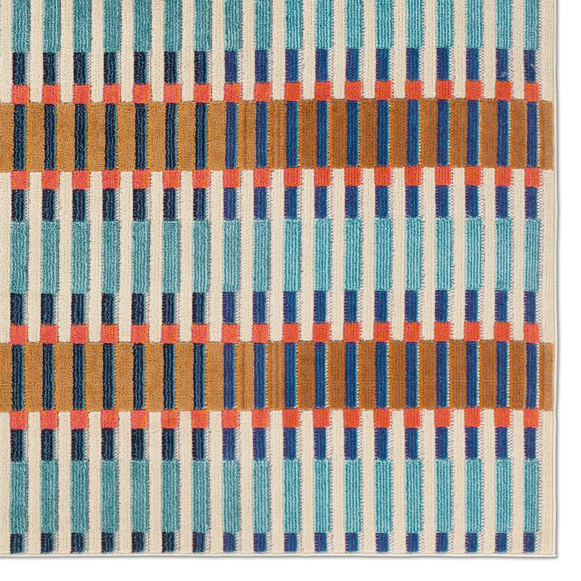 Alina ALI03 Rug by Jaipur Living in blue, orange, beige. Made from 100% polypropylene in a unique style.