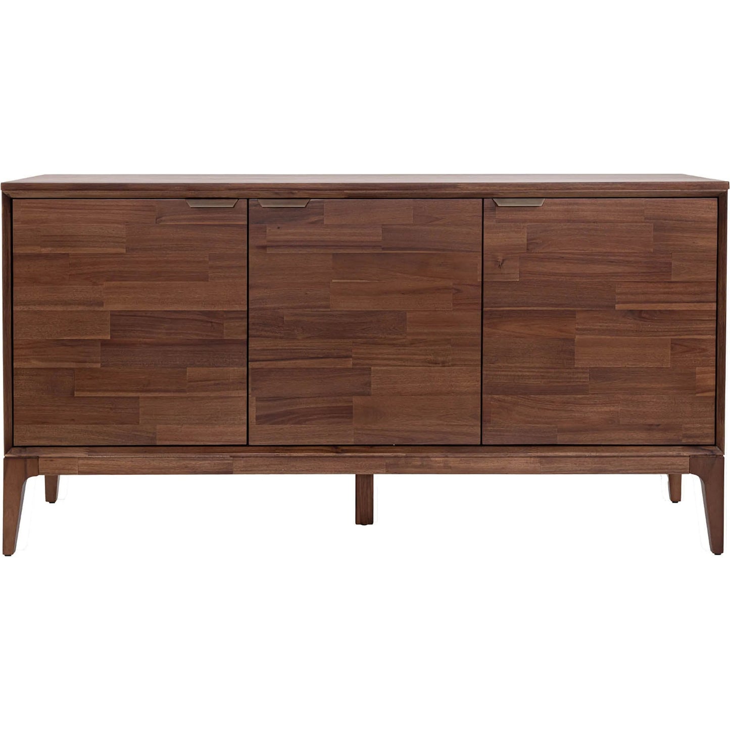 002 SI-2533482 | Additional Silo | Allure Wooden 3 Door Sideboard by LH Imports in brown and brown, brass. Made from solid acacia wood, mdf, brass metal handles in a unique style.