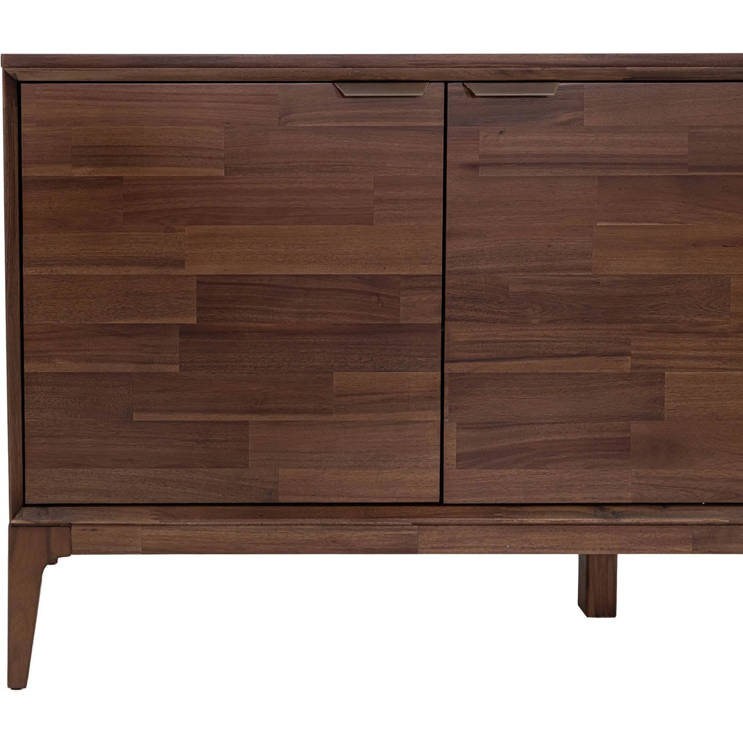 011 SI-2533482 | Closeup | Allure Wooden 3 Door Sideboard by LH Imports in brown and brown, brass. Made from solid acacia wood, mdf, brass metal handles in a unique style.