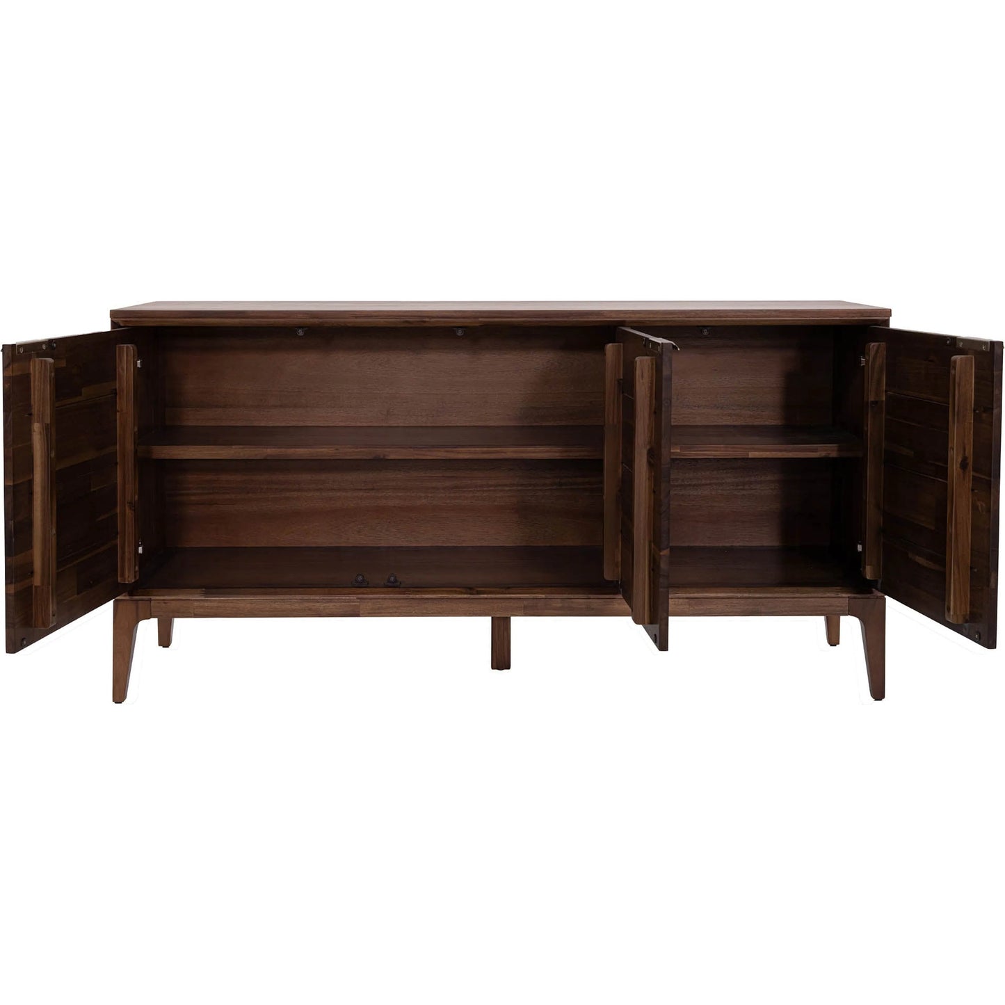 003 SI-2533482 | Additional Silo | Allure Wooden 3 Door Sideboard by LH Imports in brown and brown, brass. Made from solid acacia wood, mdf, brass metal handles in a unique style.