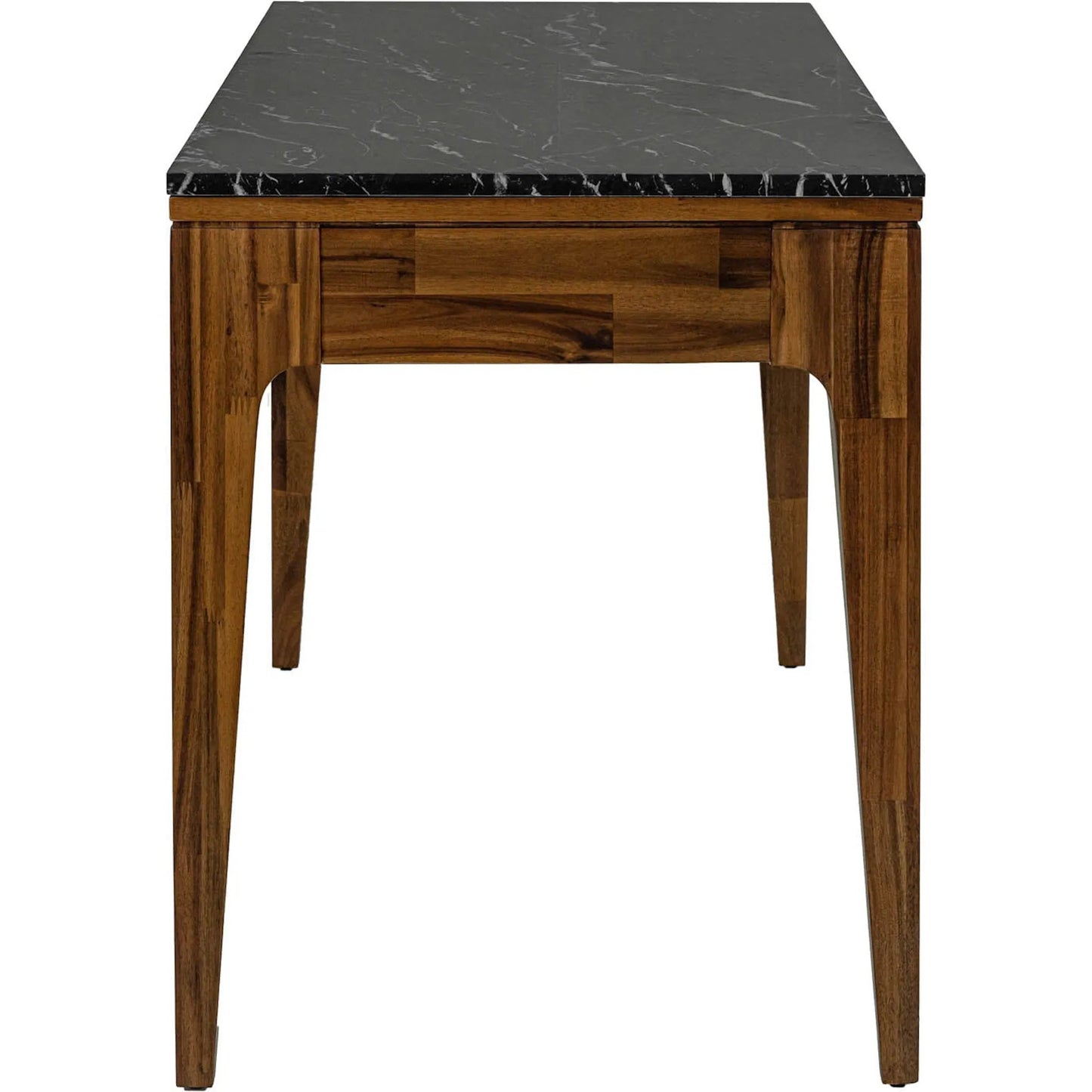 006 SI-2527479 | Additional Silo | Allure Writing Desk by LH Imports in walnut, black marble top, brass. Made from solid acacia wood; mdf; black marble top. brasss metal handles in a unique style.