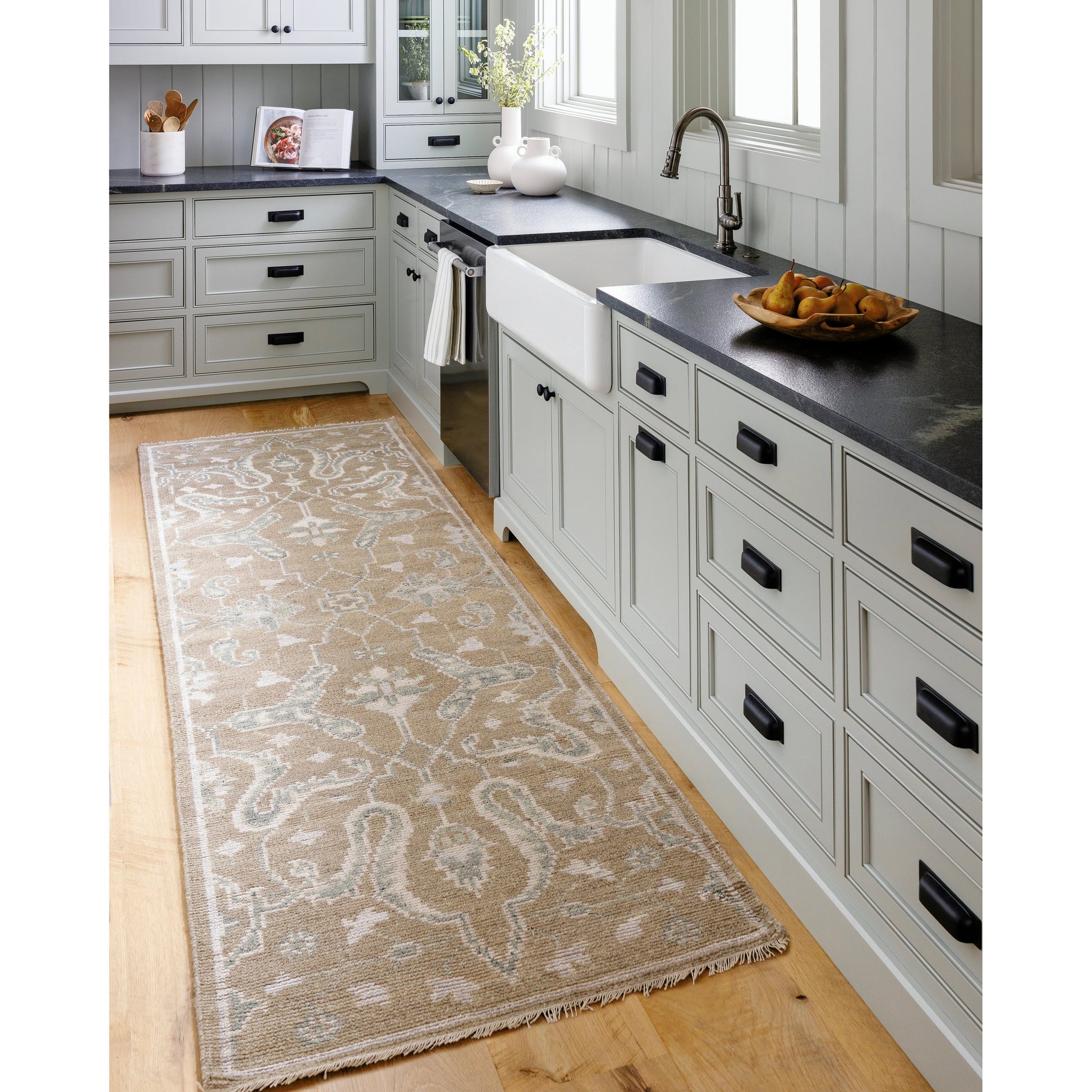 Almeria Rug - 481237 by Surya in light brown, charcoal, cream. Made from face: 60% wool, 40% viscose, warp: 100% wool in a unique style.